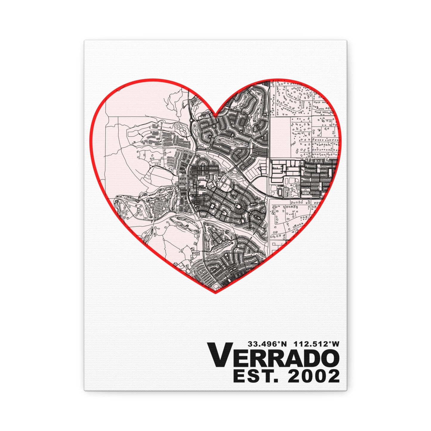 Heart of Verrado — Canvas Map Print