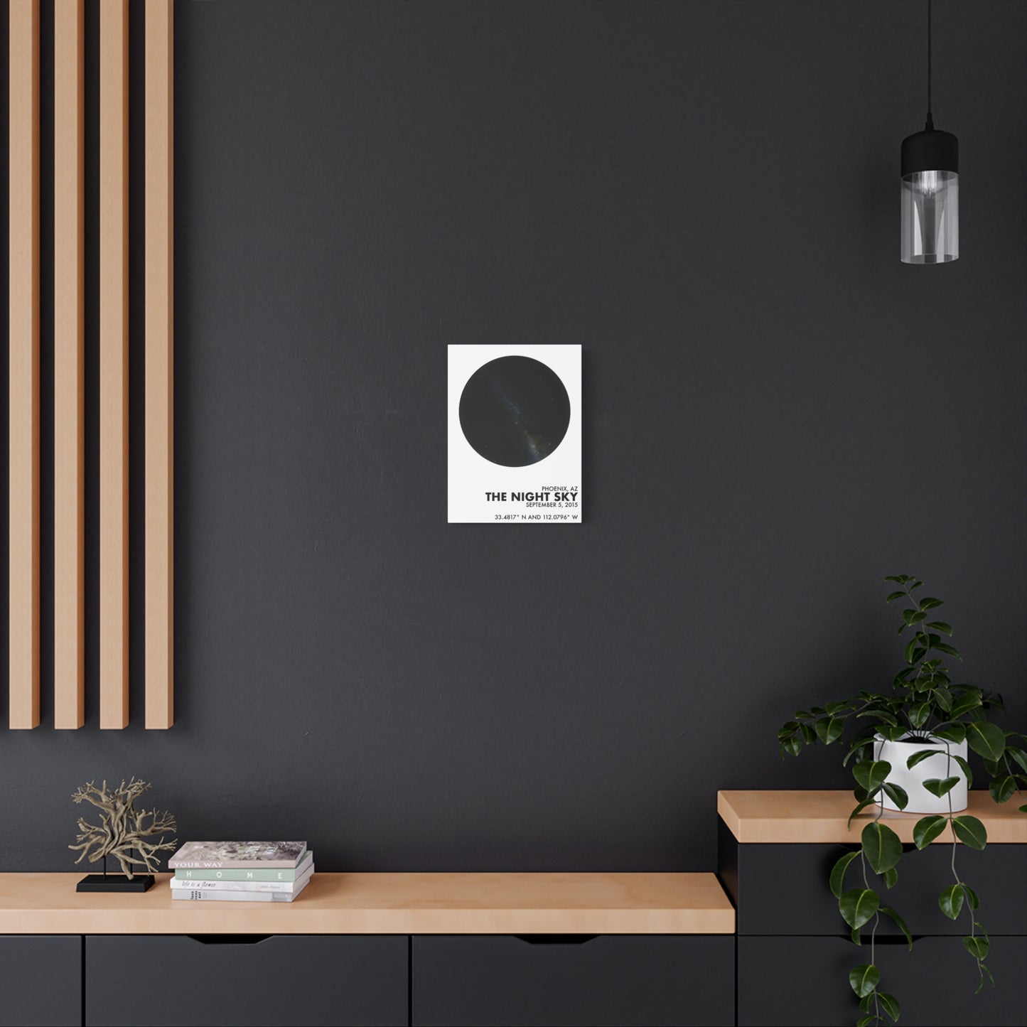 Customizable Night Sky — Canvas Print, Black on White
