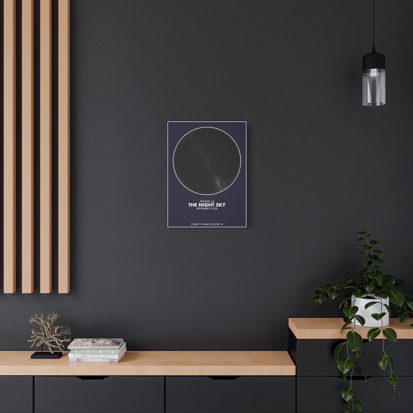 Customizable Night Sky — Canvas Print, White on Indigo
