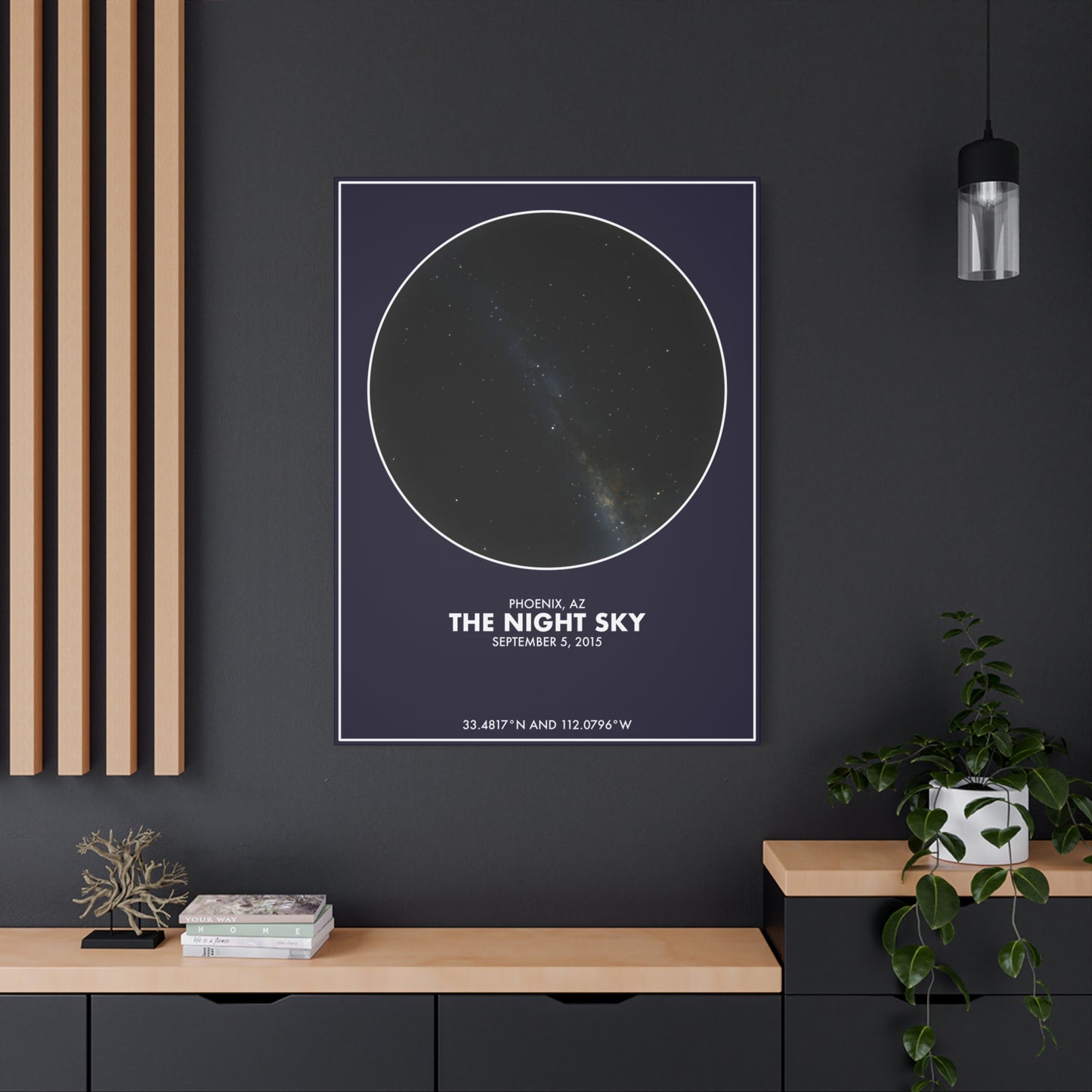 Customizable Night Sky — Canvas Print, White on Indigo