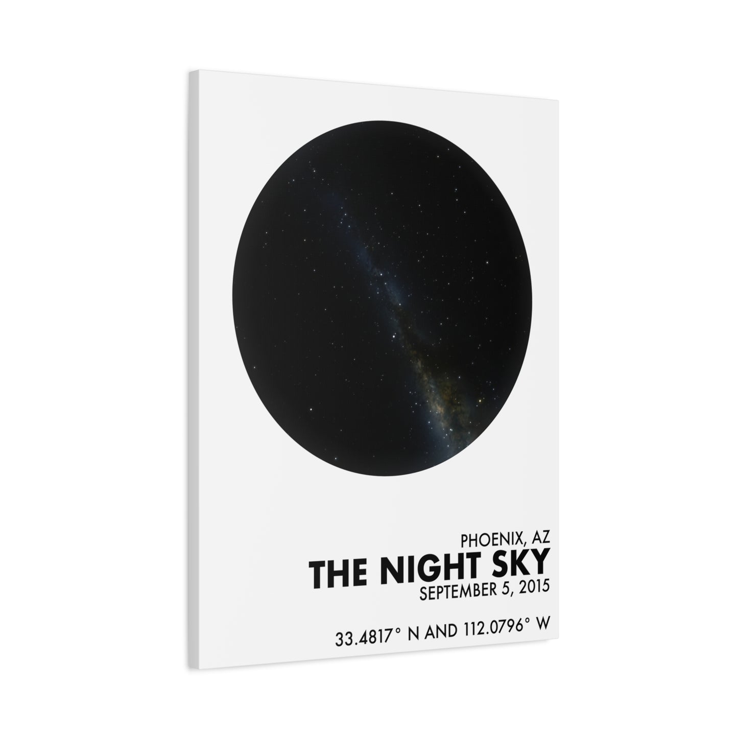 Customizable Night Sky — Canvas Print, Black on White